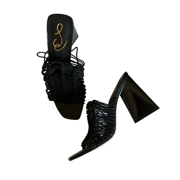 Sam Edelman Women's Laurette Black Ultra Strappy Block Heel Sandals Size 8 - Picture 1 of 8
